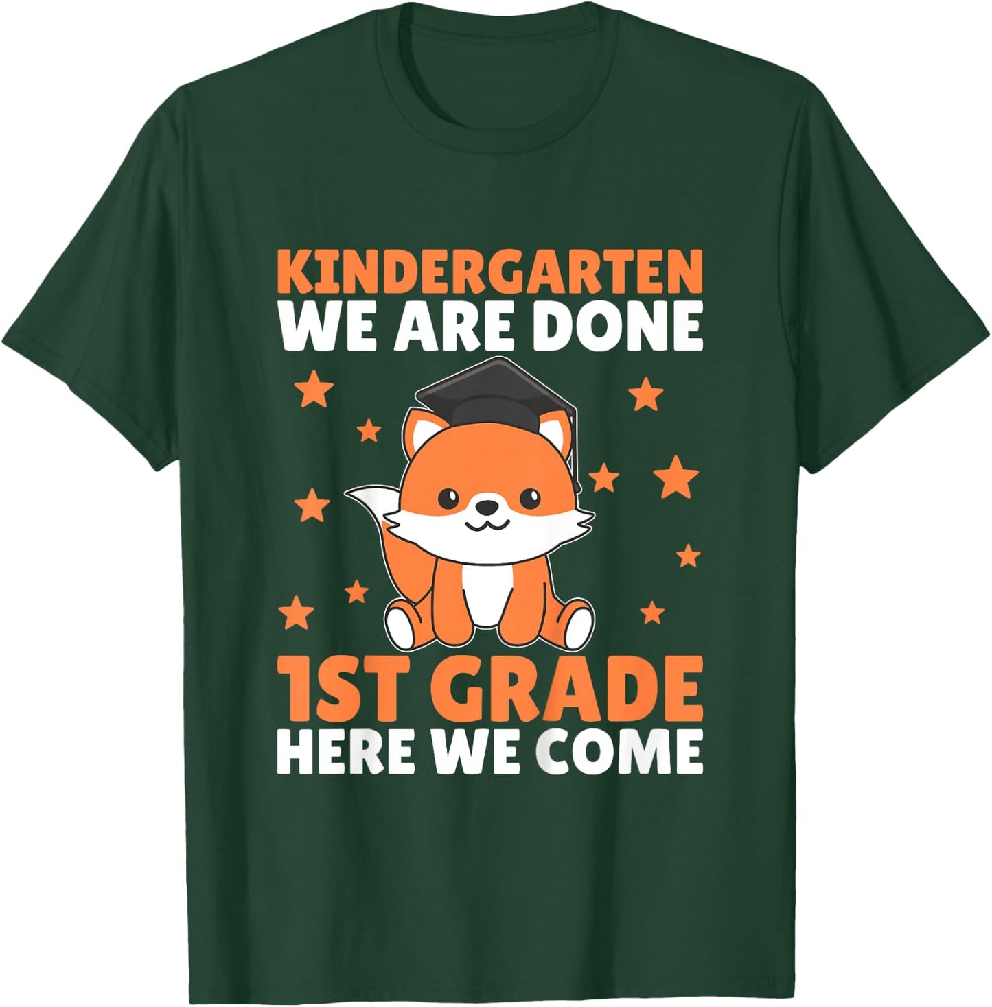 Kids Kids Kindergarten Graduate Fox Graduation T-Shirt - T-Shirt | Forest