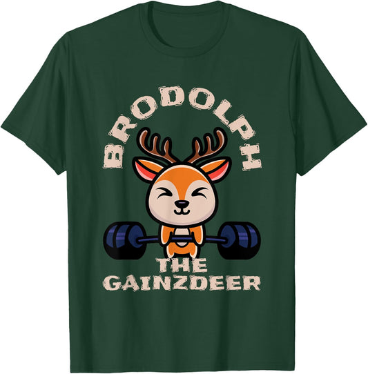 Bodybuilder Santa Weightlifting Fitness Christmas Workout T-Shirt - T-Shirt | Forest