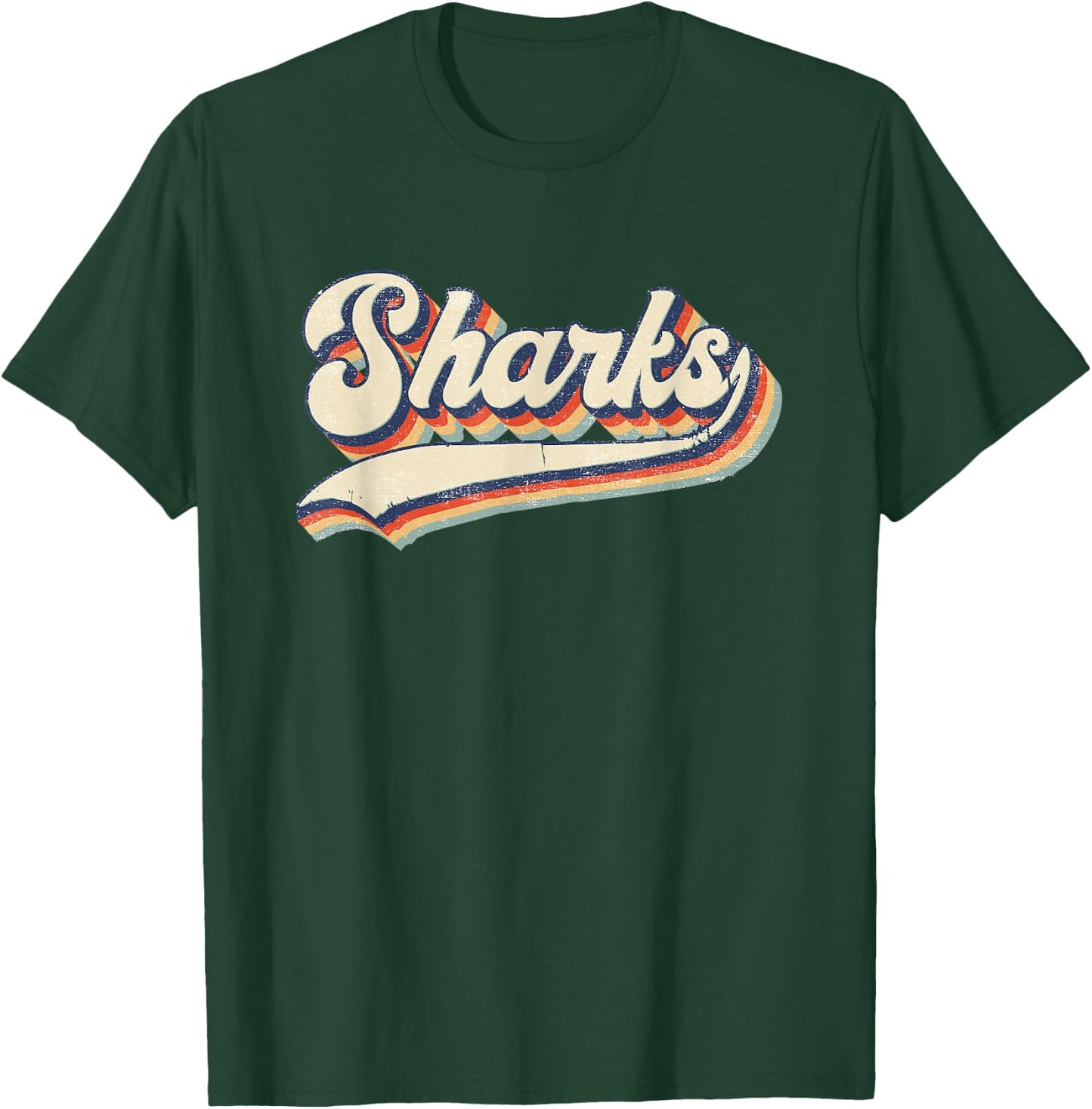 Sharks Sports Name Vintage Retro Gift Men Women Boy Girl T-Shirt - T-Shirt | Forest