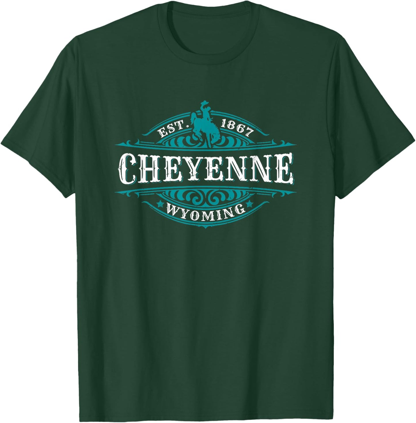 Cheyenne Wyoming Cowboy Western Design Novelty Souvenir T-Shirt - T-Shirt | Forest