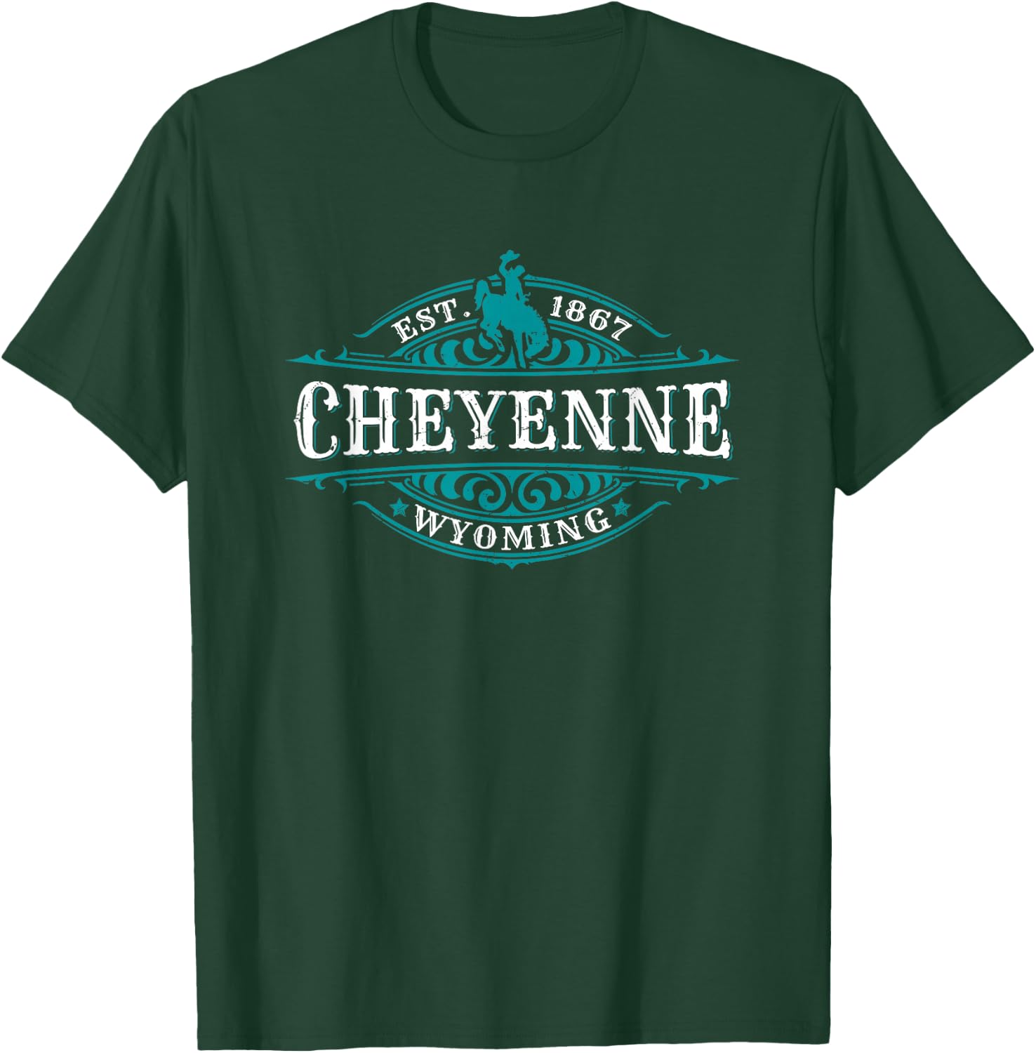 Cheyenne Wyoming Cowboy Western Design Novelty Souvenir T-Shirt - T-Shirt | Forest