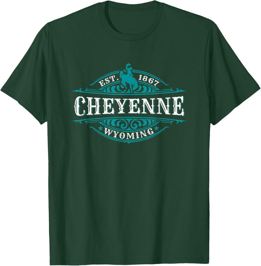 Cheyenne Wyoming Cowboy Western Design Novelty Souvenir T-Shirt - T-Shirt | Forest