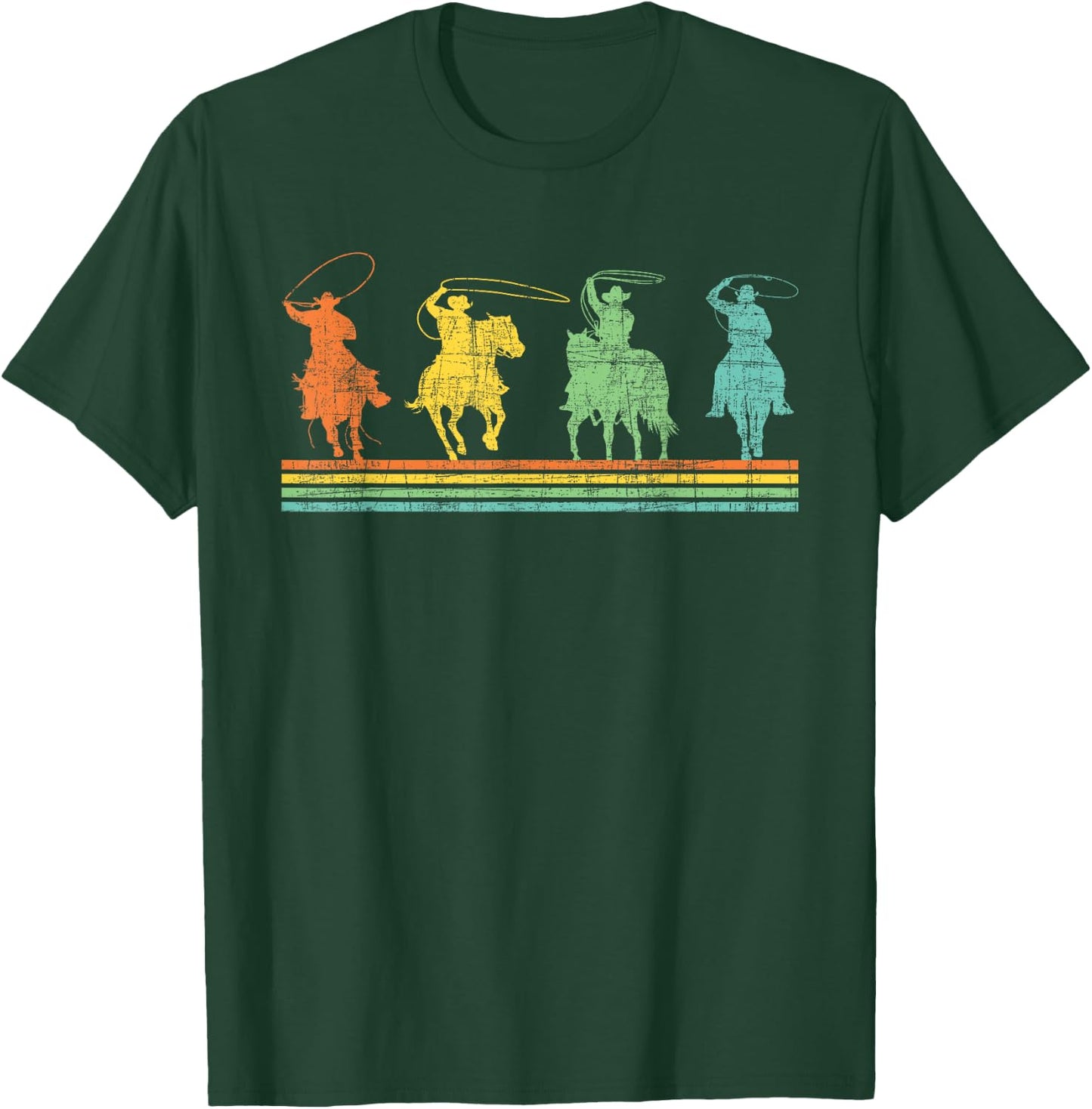 Cowboy - Calf Roping Lover Header Heeler Rodeo Horse Riding T-Shirt - T-Shirt | Forest