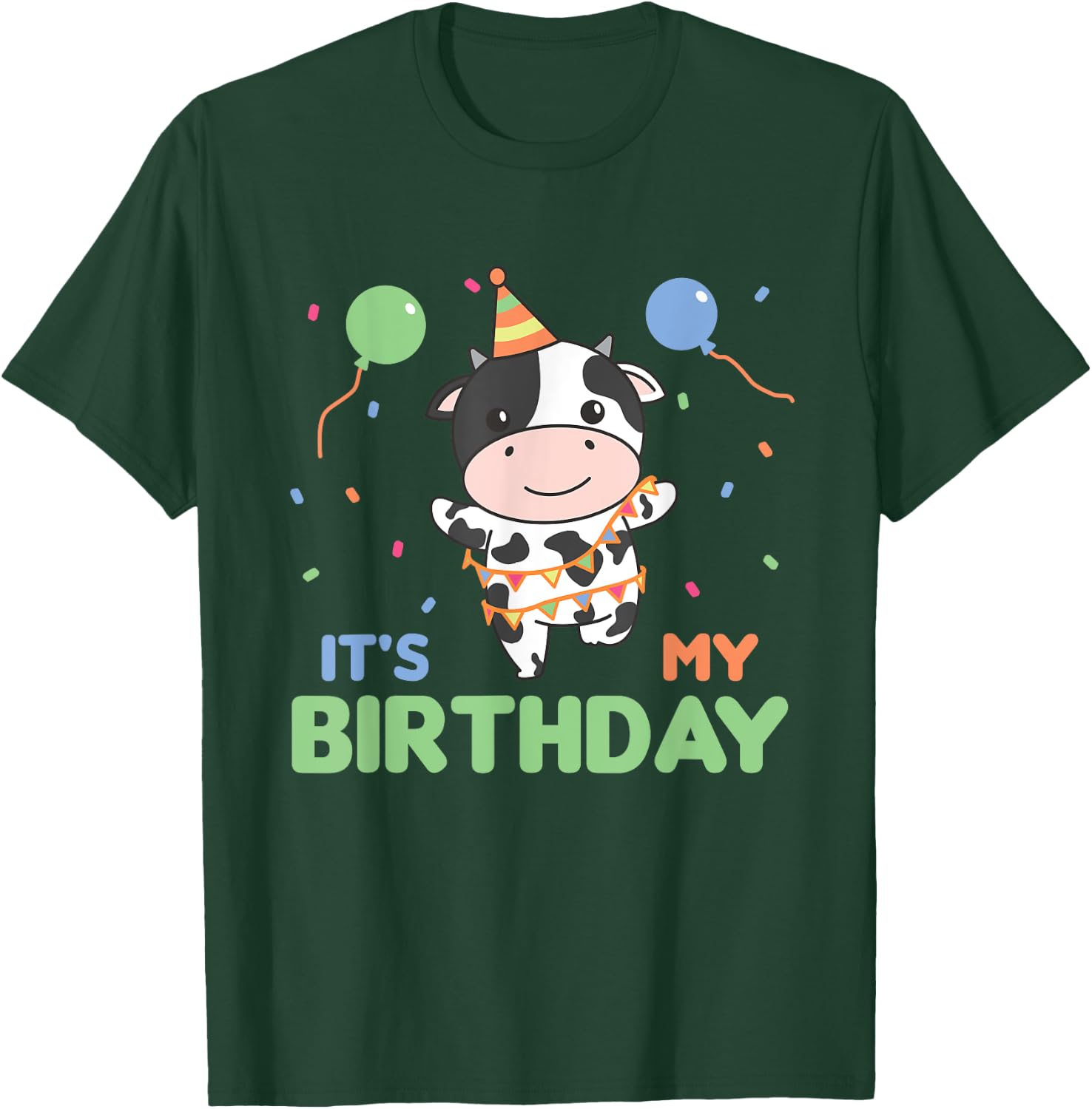 Birthday Cow For Kids It's My Birthday T-Shirt - T-Shirt | Forest