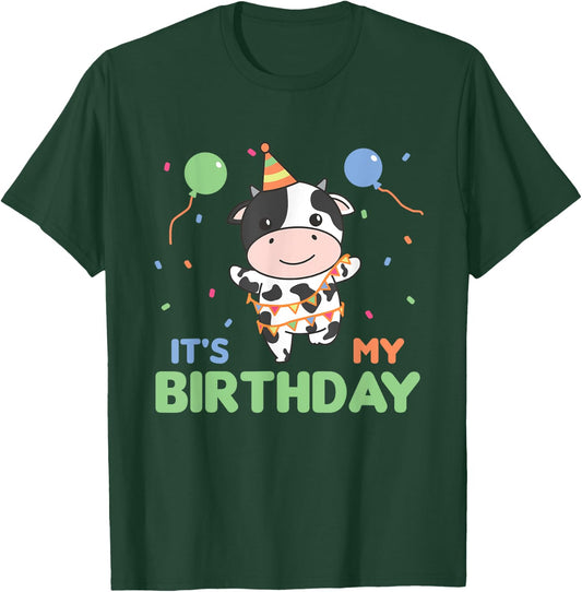 Birthday Cow For Kids It's My Birthday T-Shirt - T-Shirt | Forest