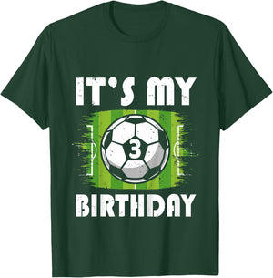 Kids 3 Years Old Kids Soccer Player 3rd Birthday Boy T-Shirt - T-Shirt | Forest