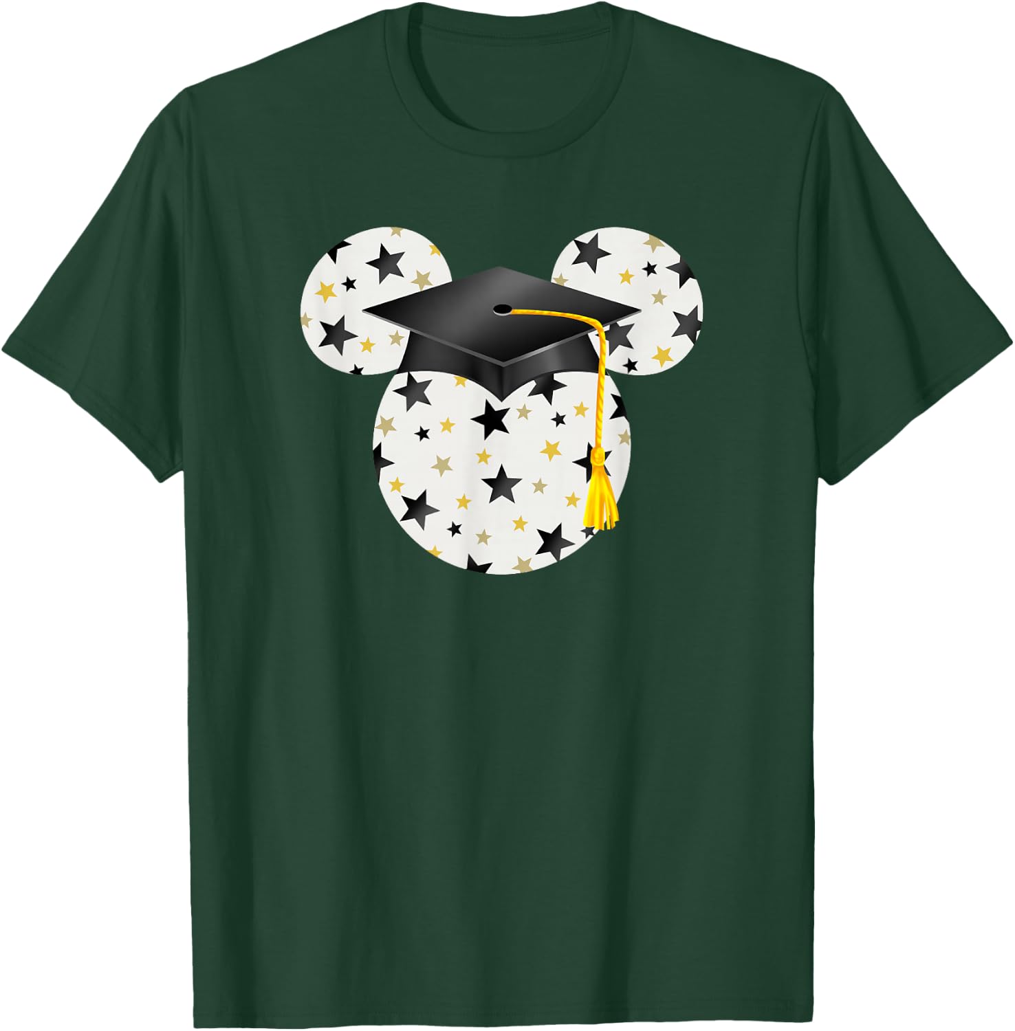 Disney Mickey Head Graduation Hat Star Fill T-Shirt - T-Shirt | Forest
