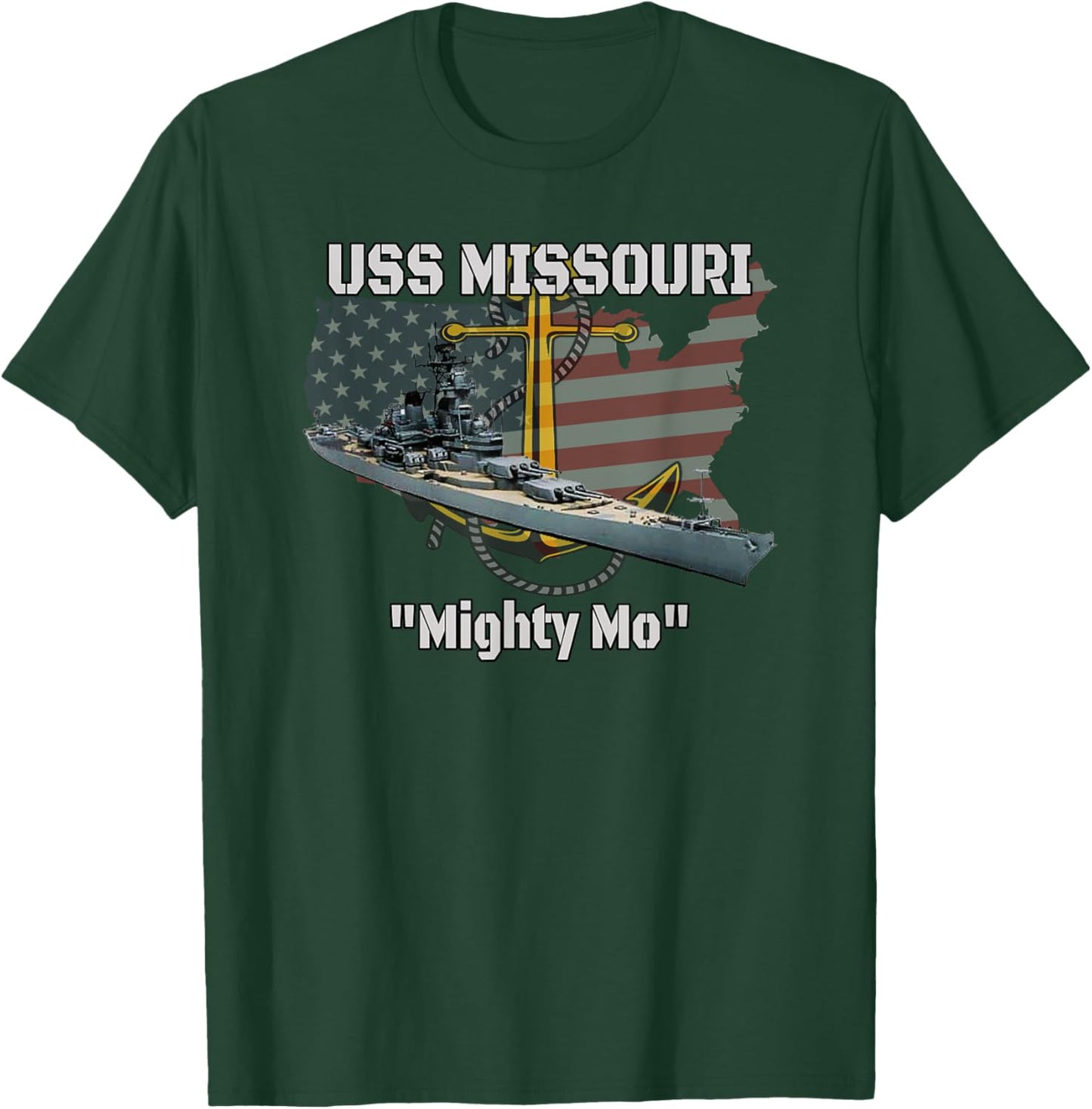 USS Missouri BB-63 Battleship Veterans Day Warship Father T-Shirt - T-Shirt | Forest