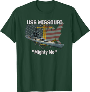 USS Missouri BB-63 Battleship Veterans Day Warship Father T-Shirt - T-Shirt | Forest
