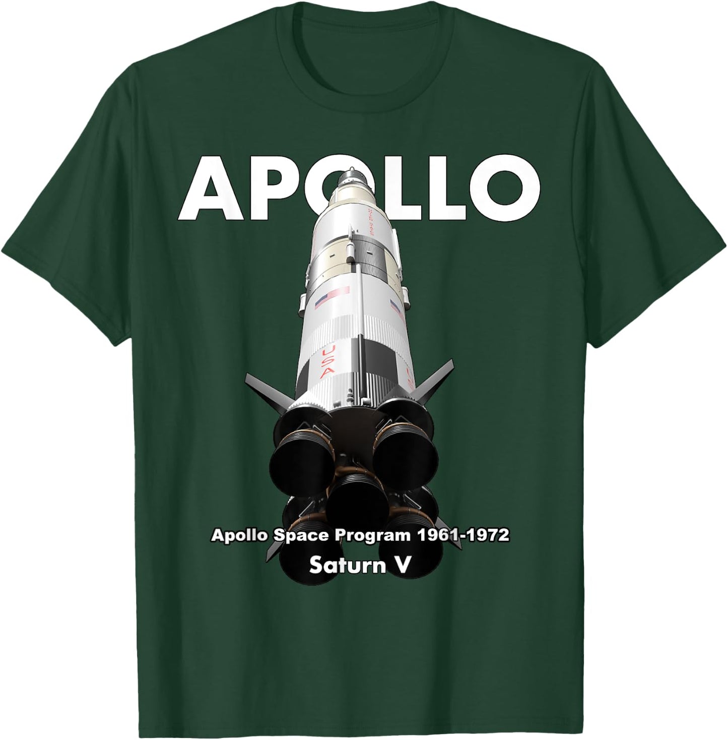 Apollo Saturn V Moon Rocket T-Shirt - T-Shirt | Forest