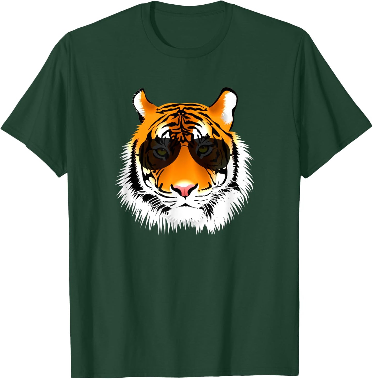 Tiger Design Co Cool Cat Tiger Sunglasses - Adults, Black, Short Sleeve, Size S T-Shirt - T-Shirt | Forest