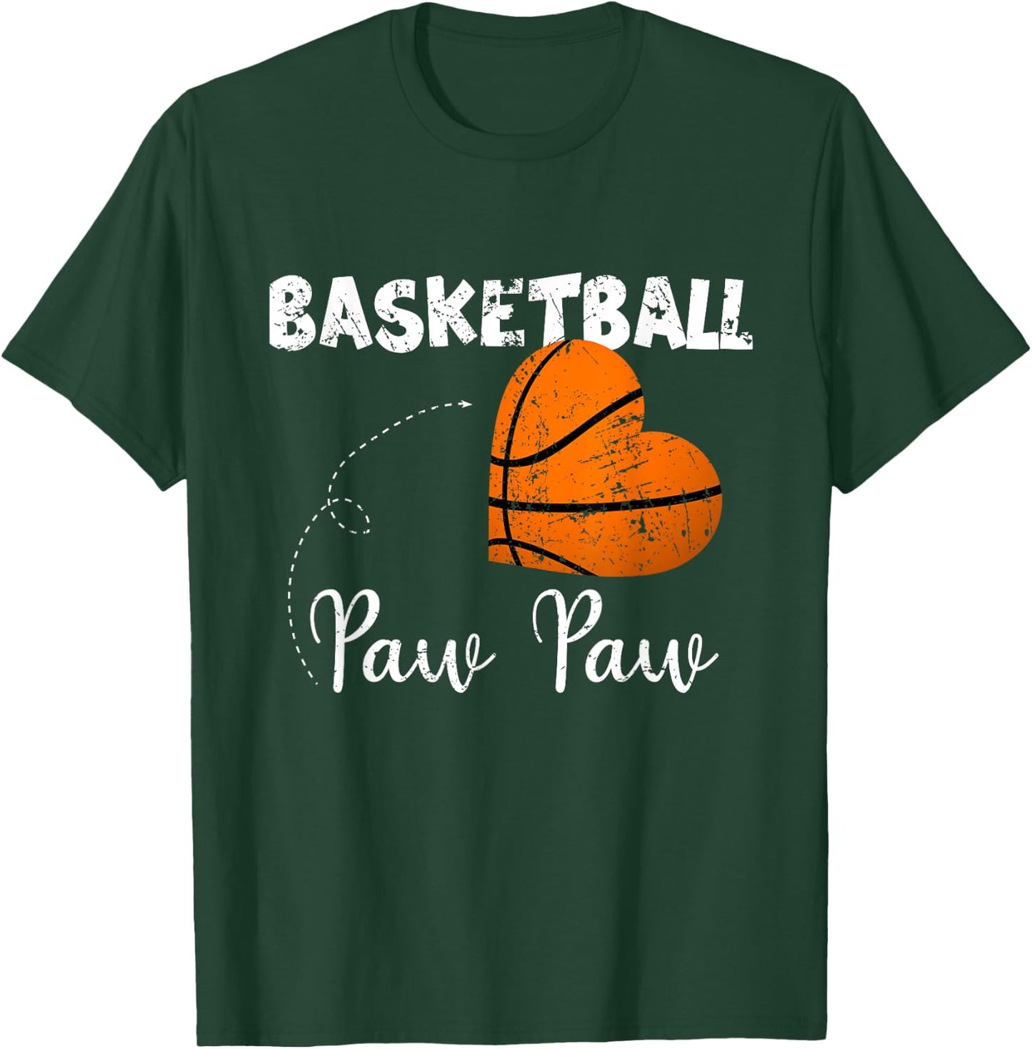 Cute Basketball Heart Basketball Paw Paw T-Shirt - T-Shirt | Forest