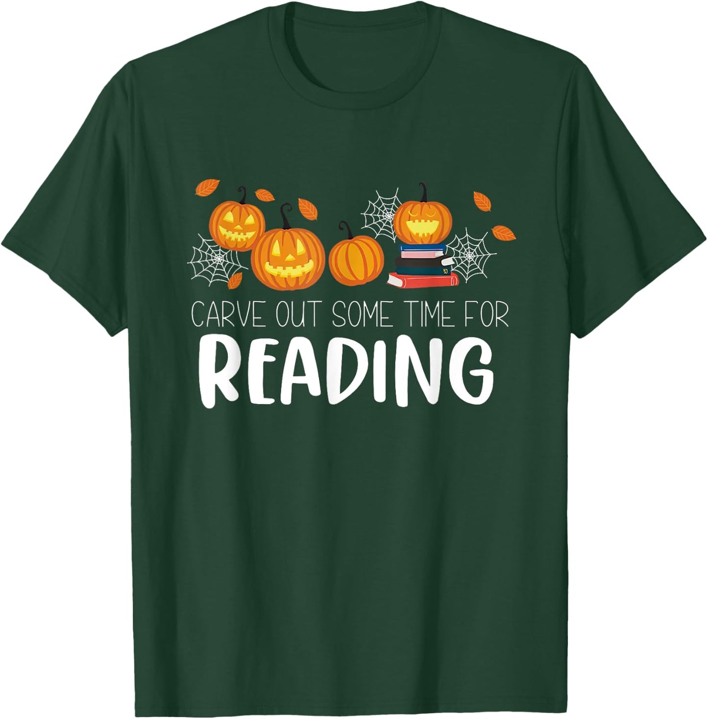 Carve Out Some Time For Reading Pumpkin T-Shirt - T-Shirt | Forest