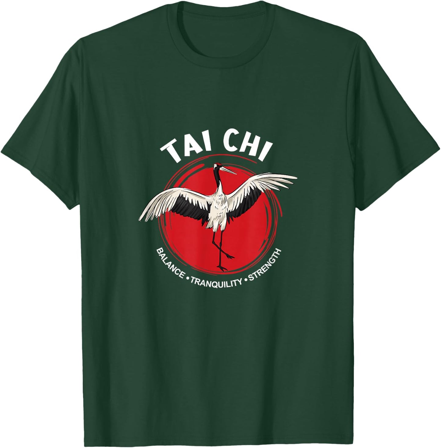 Tai Chi Crane Balance Tranquility Strength - Qigong Tai Chi Small T-Shirt - T-Shirt | Forest