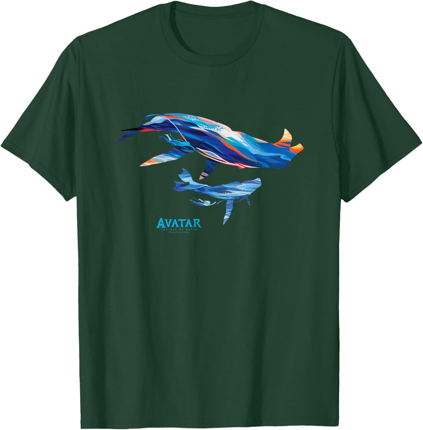 Avatar: The Way of Water Tulkun Mother and Calf Illustrated T-Shirt - T-Shirt | Forest