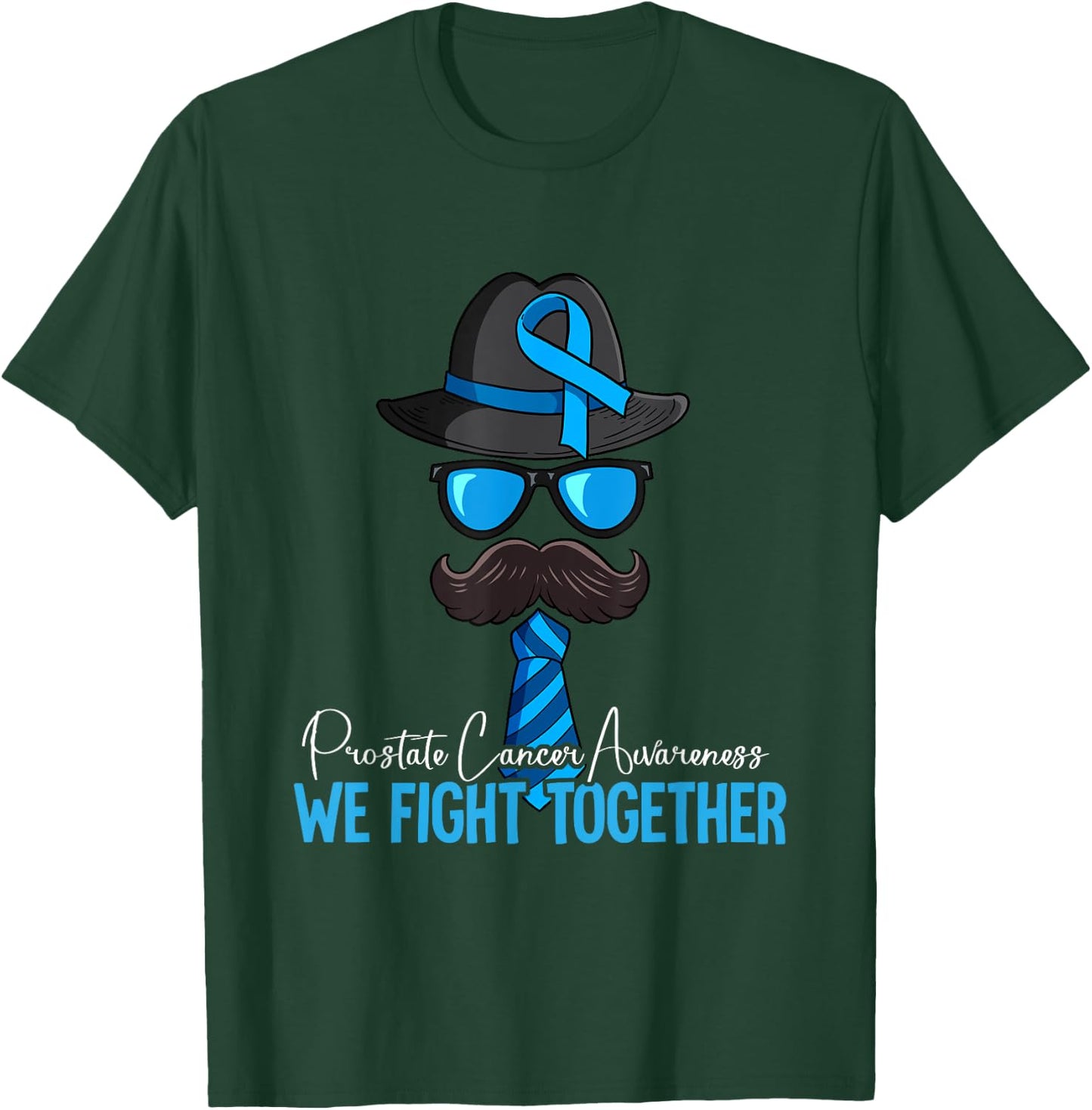 Prostate Cancer Awareness Gift Prostate Cancer Awareness -Adults, -Kids Black Short Sleeve Classic Fit U-Neck T-Shirt - T-Shirt | Forest