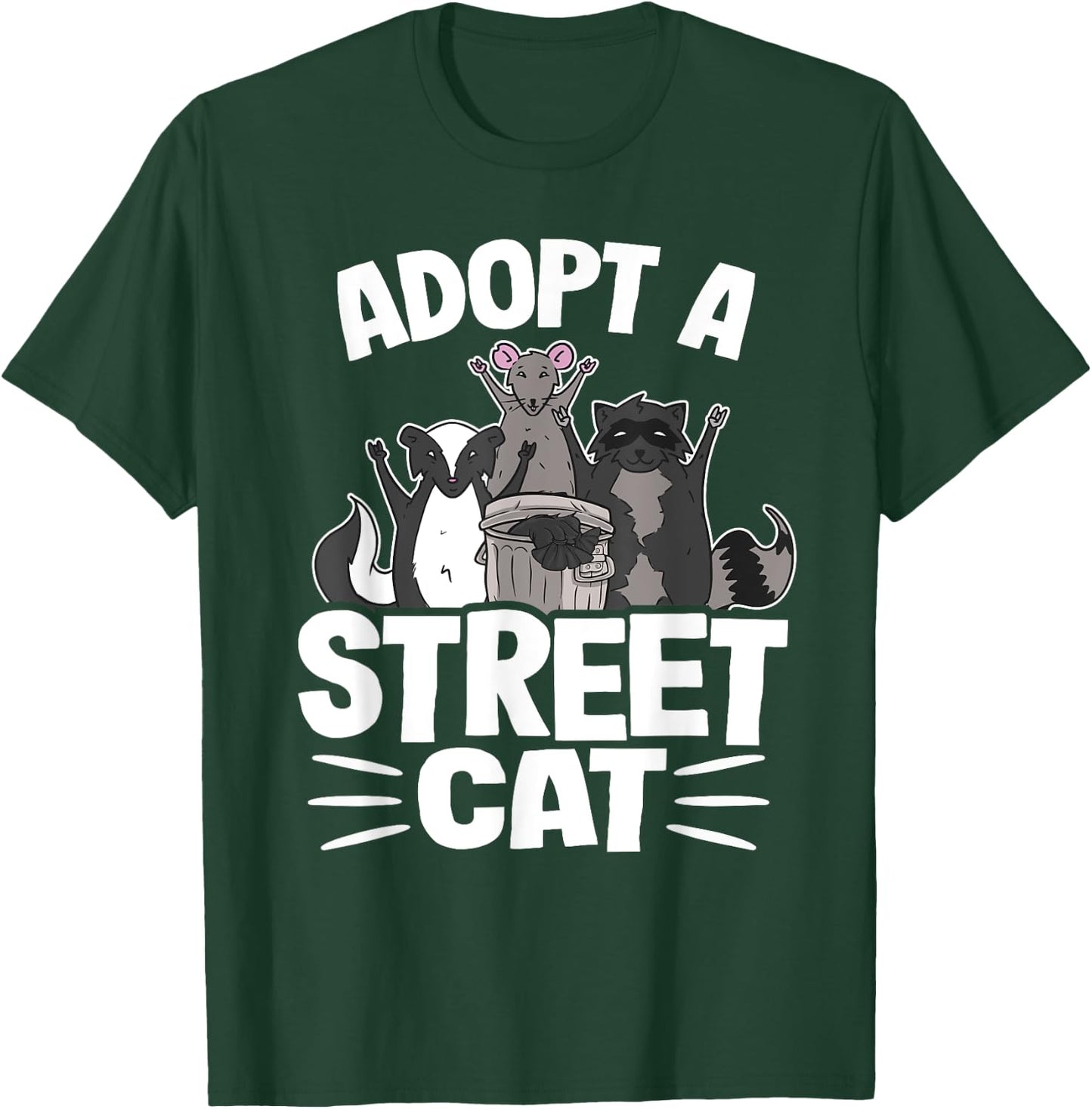 Adopt A Street Cat Skunk Rat Raccoon Women Kids T-Shirt - T-Shirt | Forest