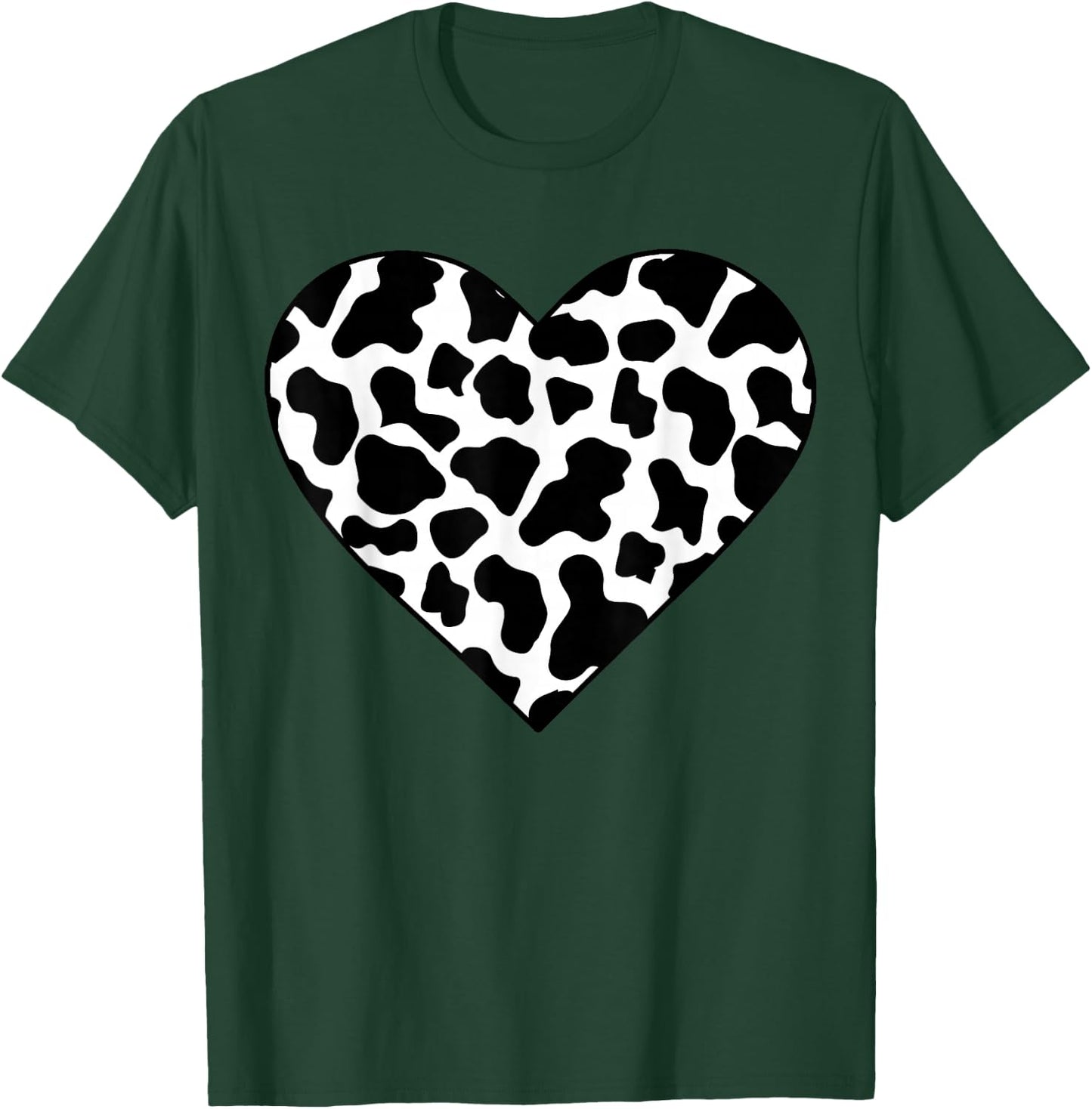 Cow-Print Heart T Shirt Women Heifer Farm Mom Mothers Day T-Shirt - T-Shirt | Forest
