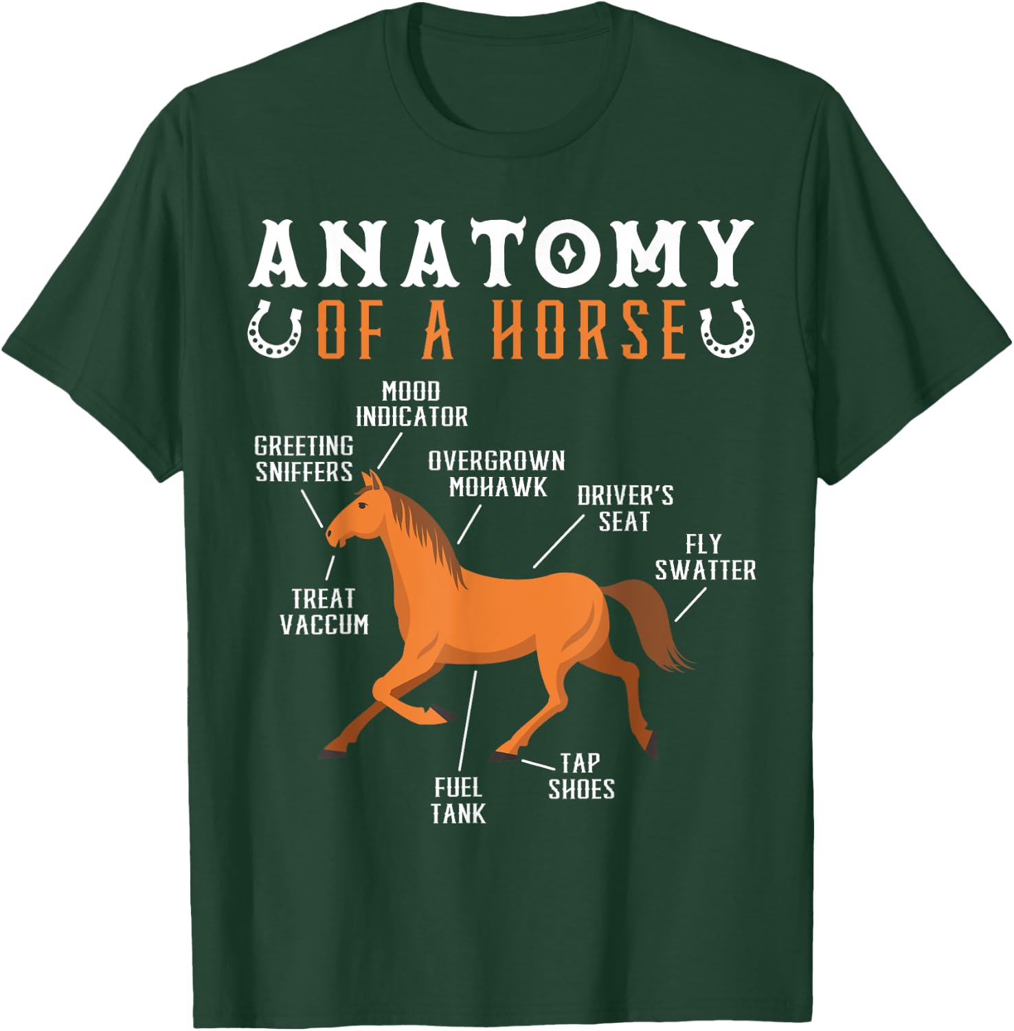 Equestrian Riding Anatomy Of A Horse Lover T-Shirt - T-Shirt | Forest