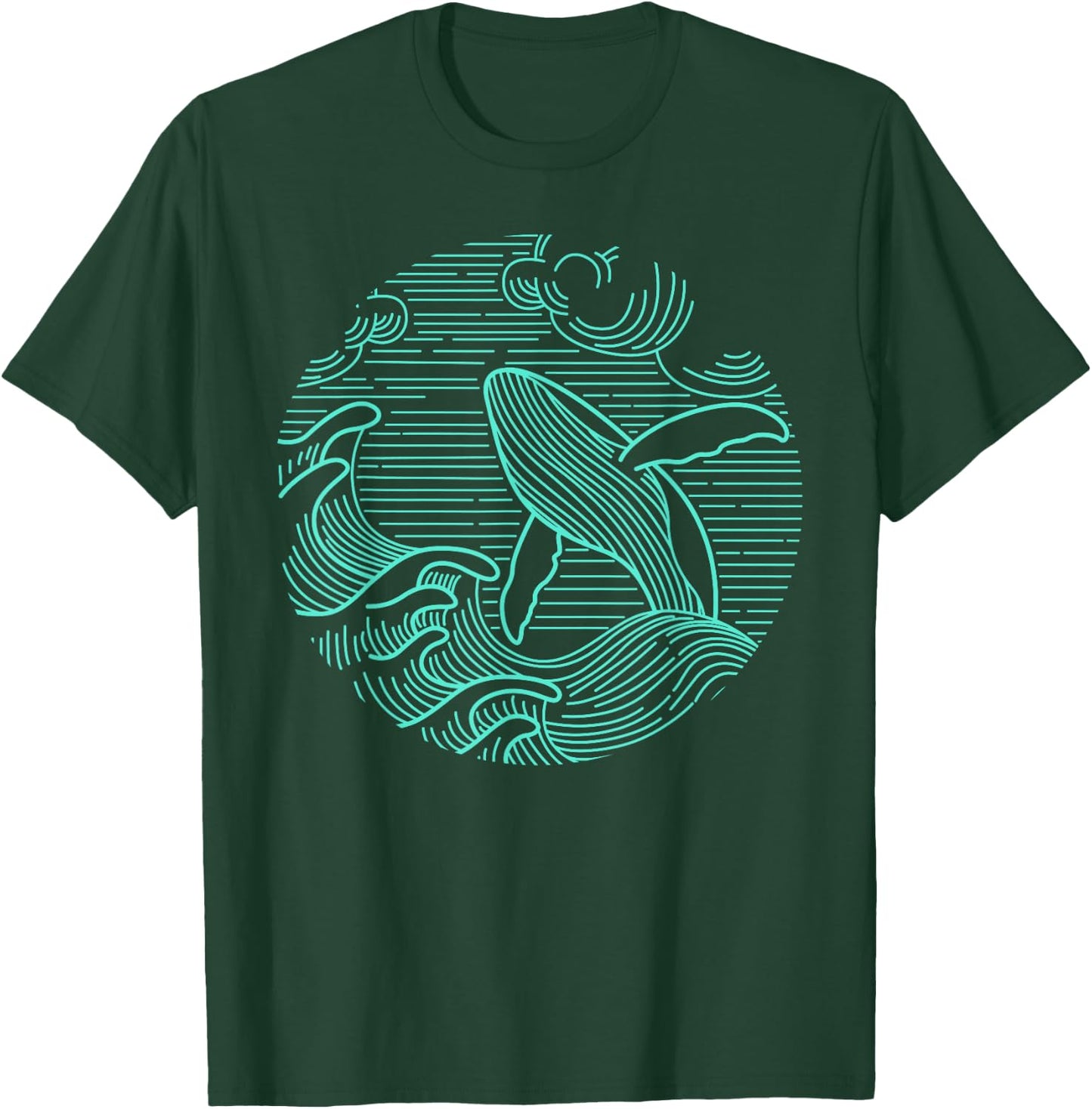 Humpback Whale Marine Life Ocean Nature Sea Blue Waves T-Shirt - T-Shirt | Forest