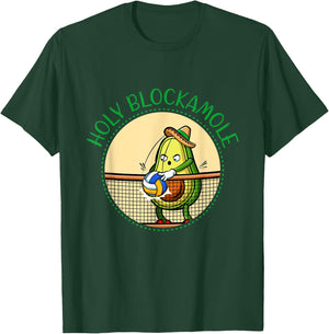 Volleyball Avocado Holy Blockamole Player Block Training Fun T-Shirt - T-Shirt | Forest