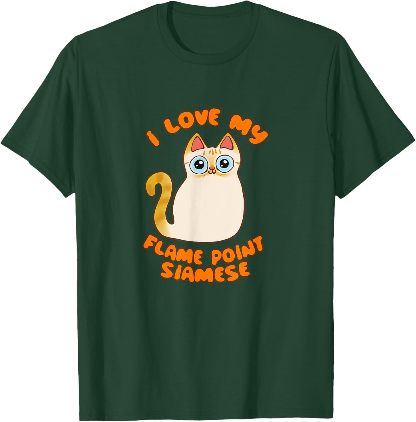 I Love My Flame Point Siamese Cat Cute Cartoon Kitty Kawaii Women Kids T-Shirt - T-Shirt | Forest