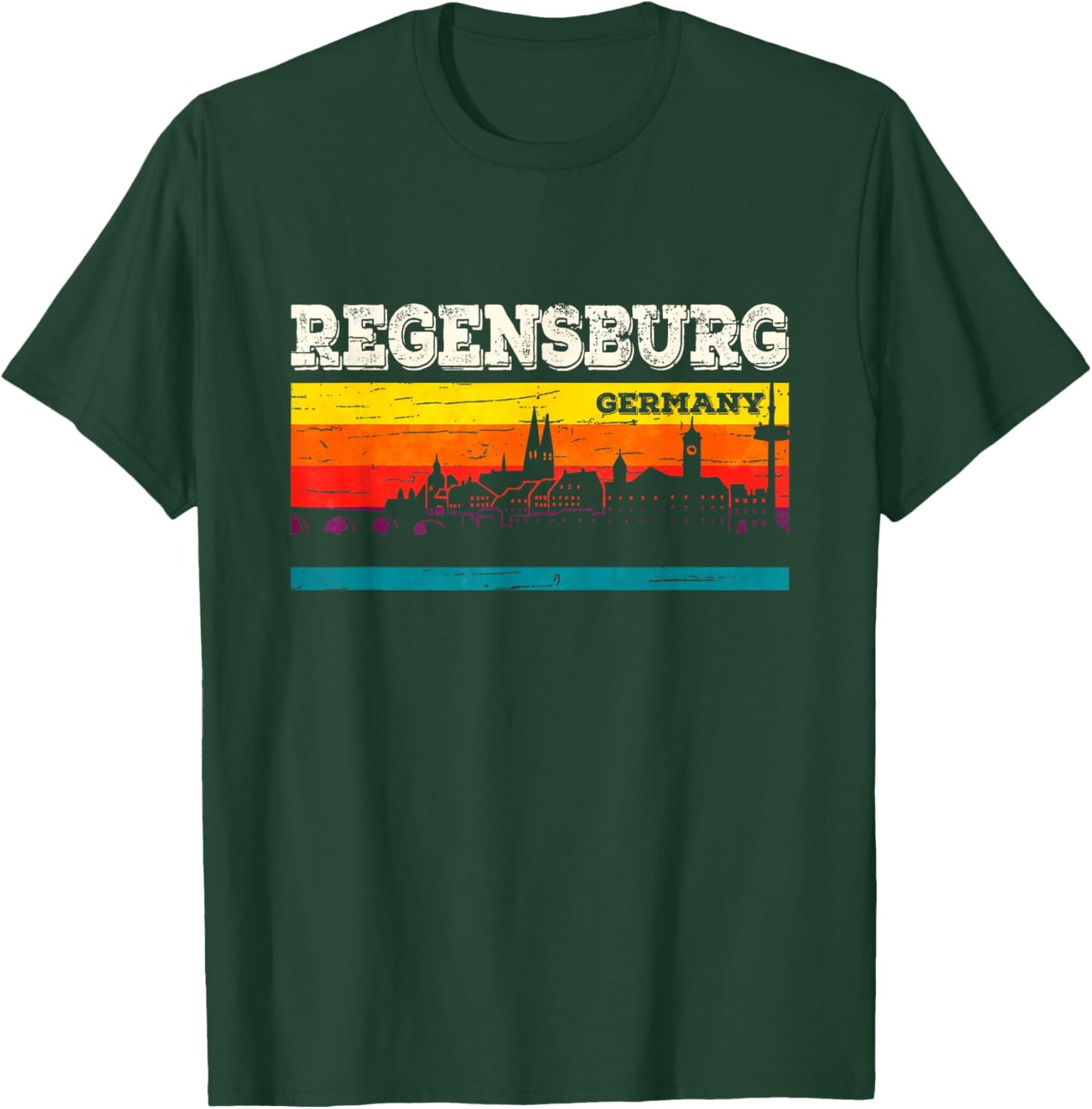 Regensburg Skyline Funny Regensburger Germany T-Shirt - T-Shirt | Forest