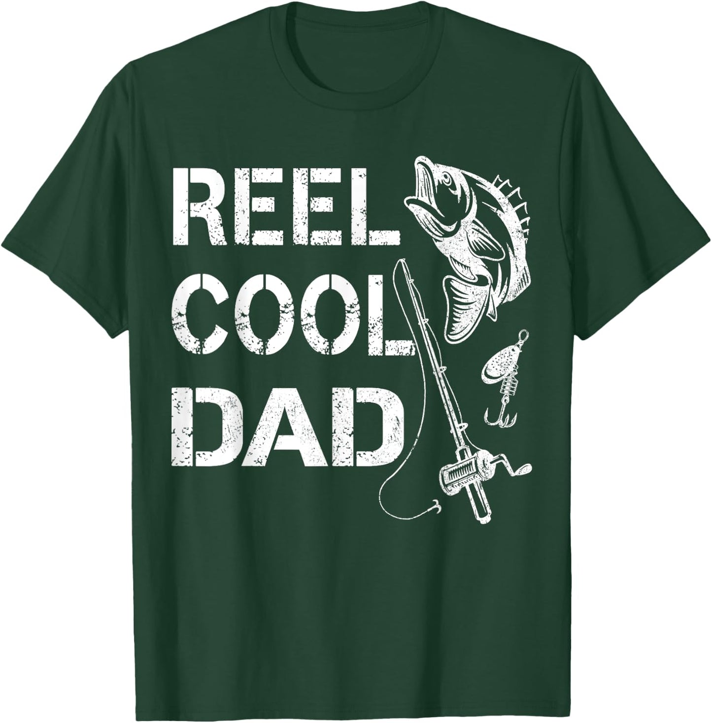 Reel Cool Dad Fishing Daddy Father's Day Gift Shirt T-Shirt - T-Shirt | Forest