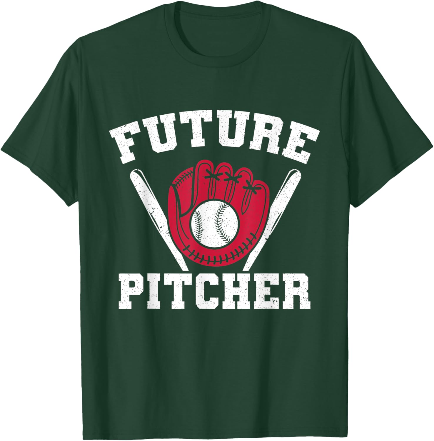Baseball Bat Future Pitcher Kids Game Baseball Player T-Shirt - T-Shirt | Forest