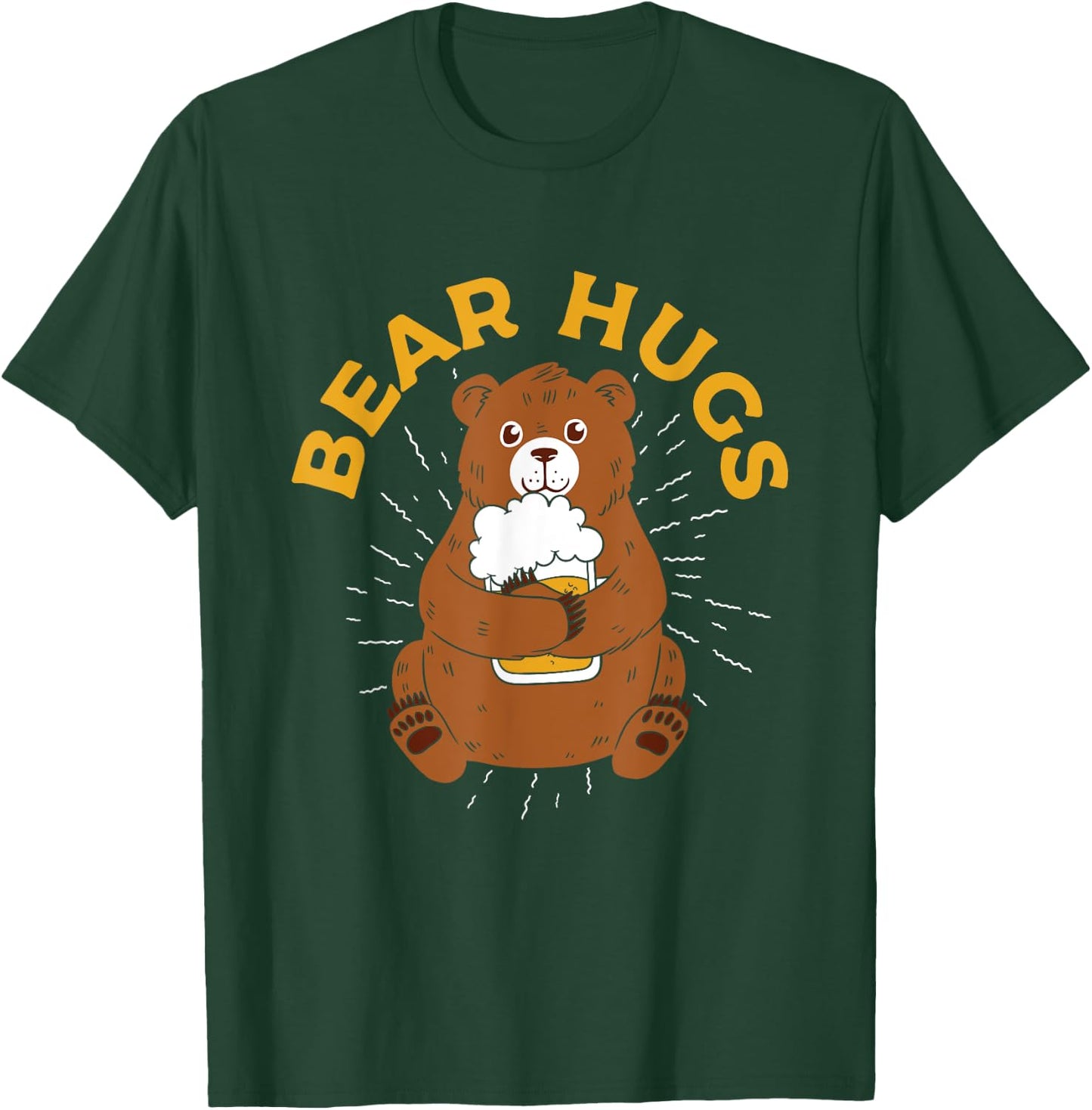 Bear Hugs | Funny Bear Drinking Beer | Craft Beer Lover T-Shirt - T-Shirt | Forest