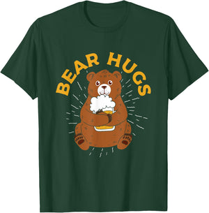 Bear Hugs | Funny Bear Drinking Beer | Craft Beer Lover T-Shirt - T-Shirt | Forest