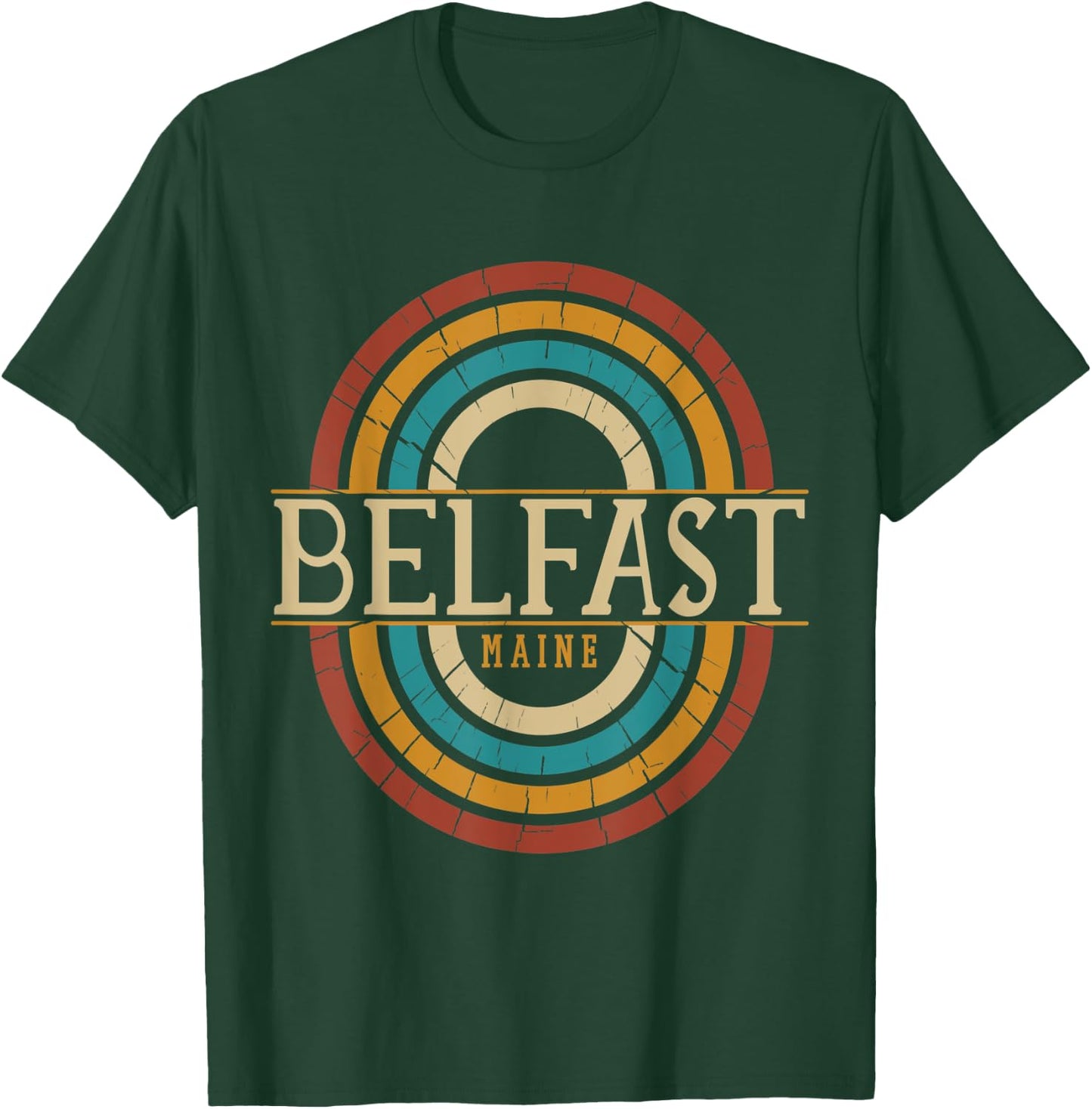 Vintage Retro Belfast Maine ME Women Men Souvenirs T-Shirt - T-Shirt | Forest