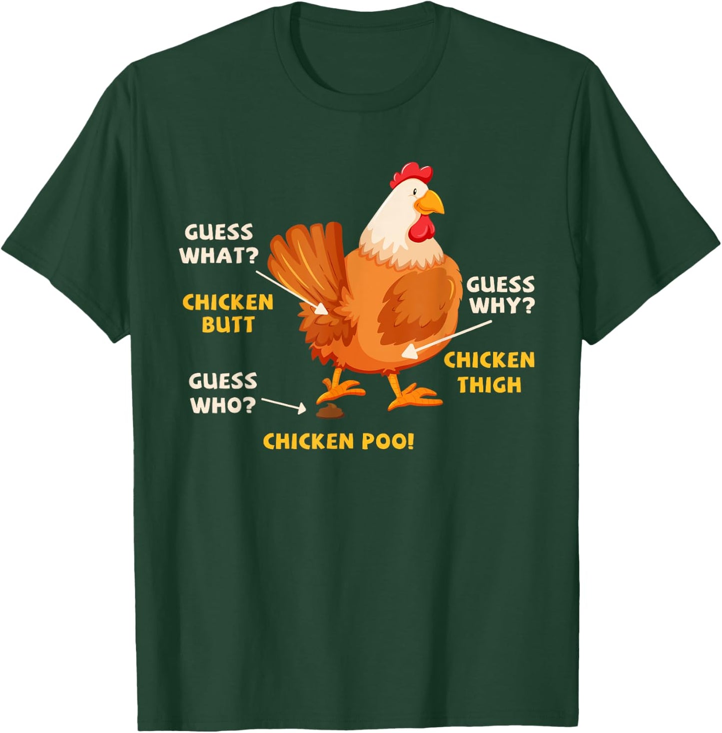 Guess What Chicken Butt Funny Chicken Lover Poultry Farmer T-Shirt - T-Shirt | Forest