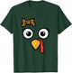 Thanksgiving Turkey Head Ribbon Women Girls Kids Teens Youth T-Shirt - T-Shirt | Forest