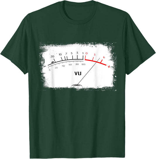 Vintage Audio Engineer Recording Studio Volume VU Meter T-Shirt - T-Shirt | Forest