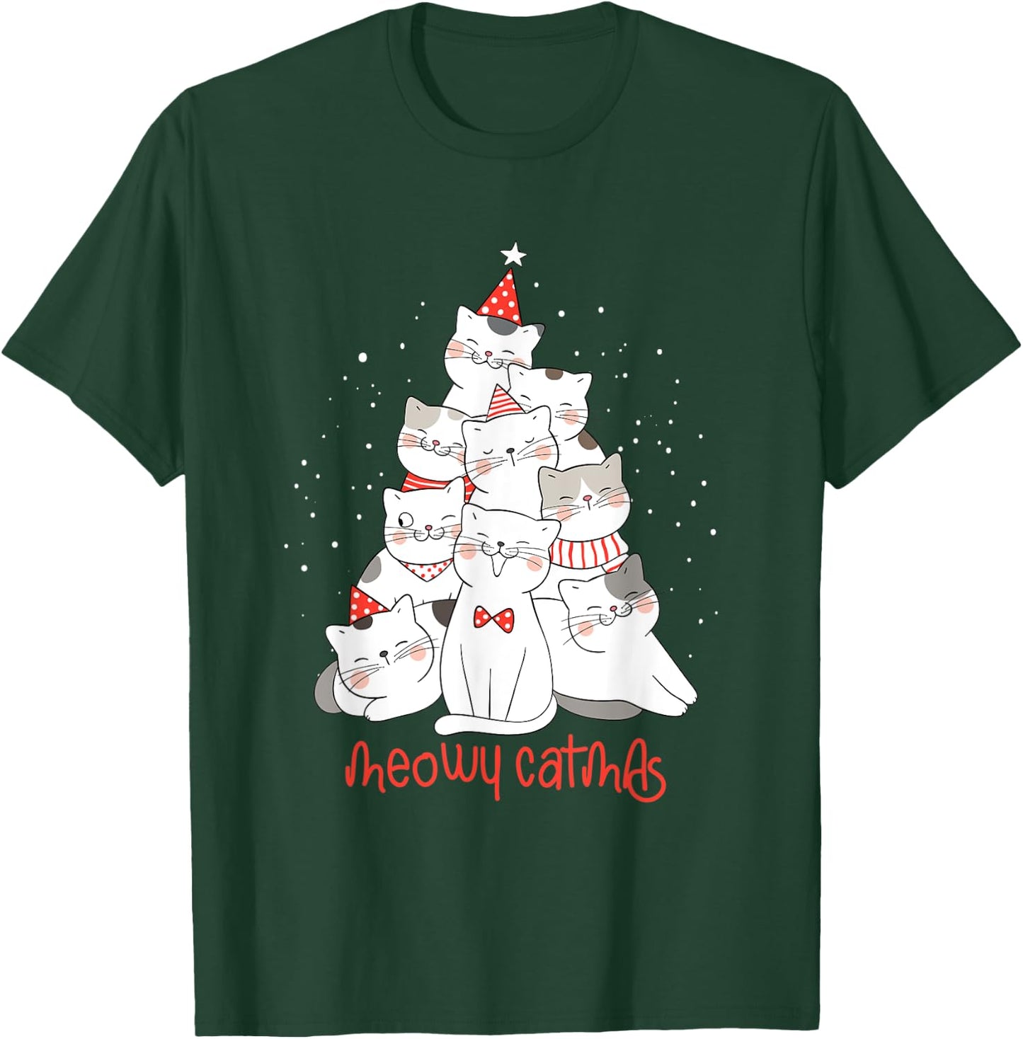 Cat Kitten meowy catmas Xmas Santa Claus Christmas Cats T-Shirt - T-Shirt | Forest