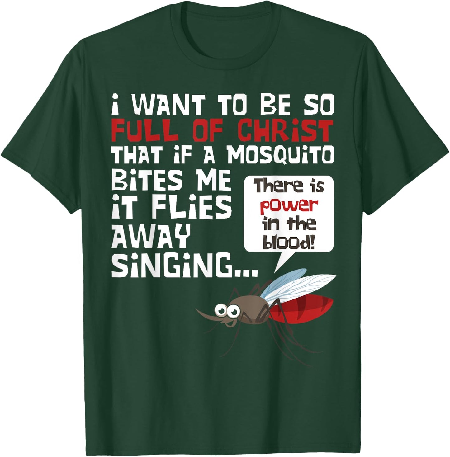 Christian Mosquito Funny Gag Jokes Religious Christian T-Shirt - T-Shirt | Forest