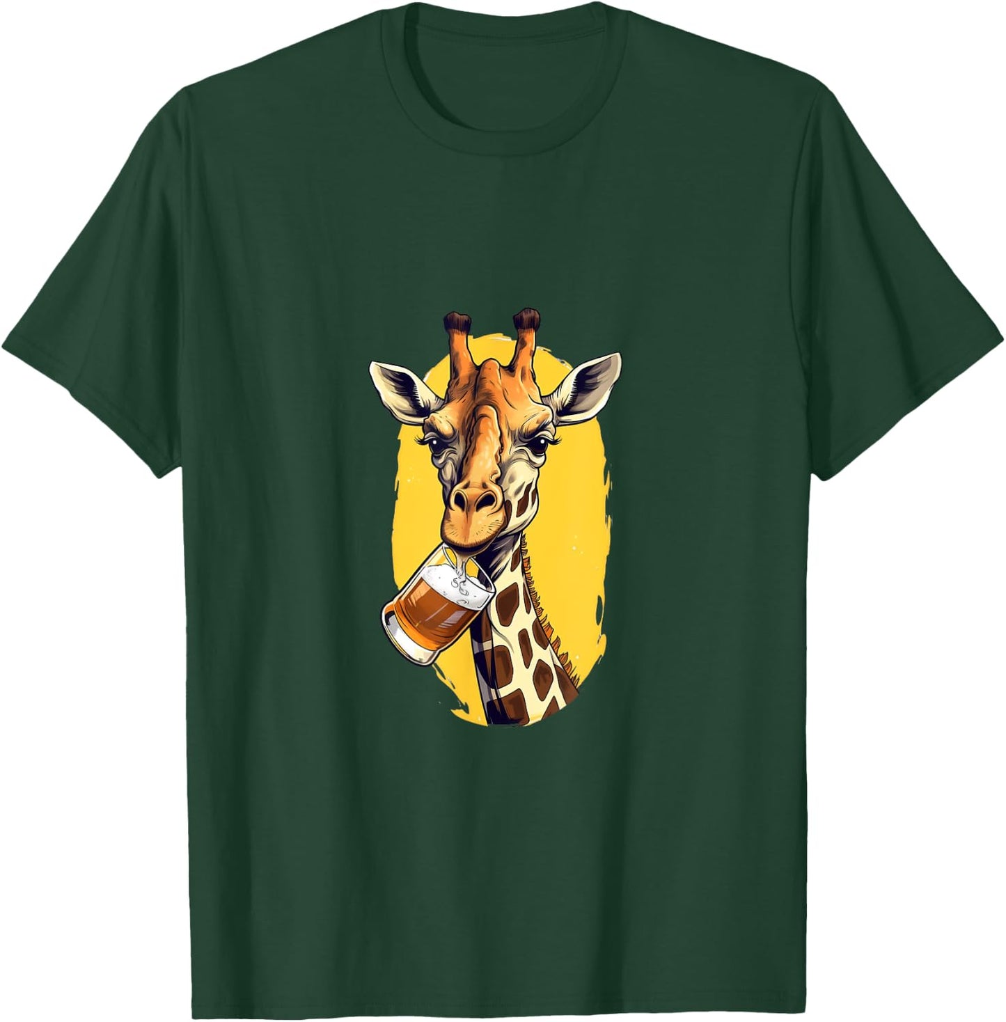 Giraffe Drinking Beer Funny Beer Drinker Safari Zoo Animal T-Shirt - T-Shirt | Forest