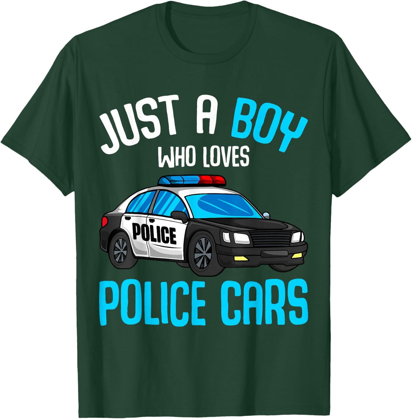 Just a Boy who loves Police Cars Officer Policeman Kids T-Shirt - T-Shirt | Forest