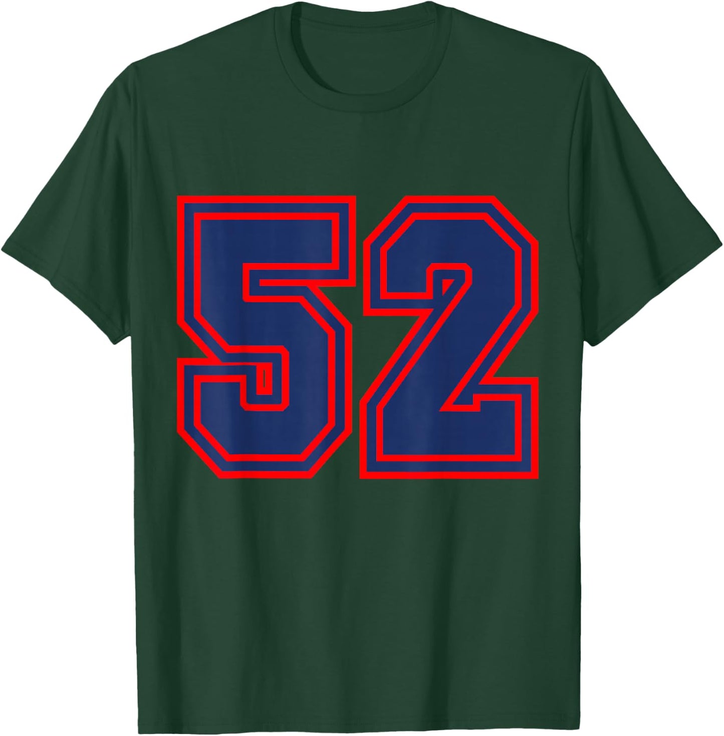 Blue Red Sport Team Number #52 T-Shirt - T-Shirt | Forest
