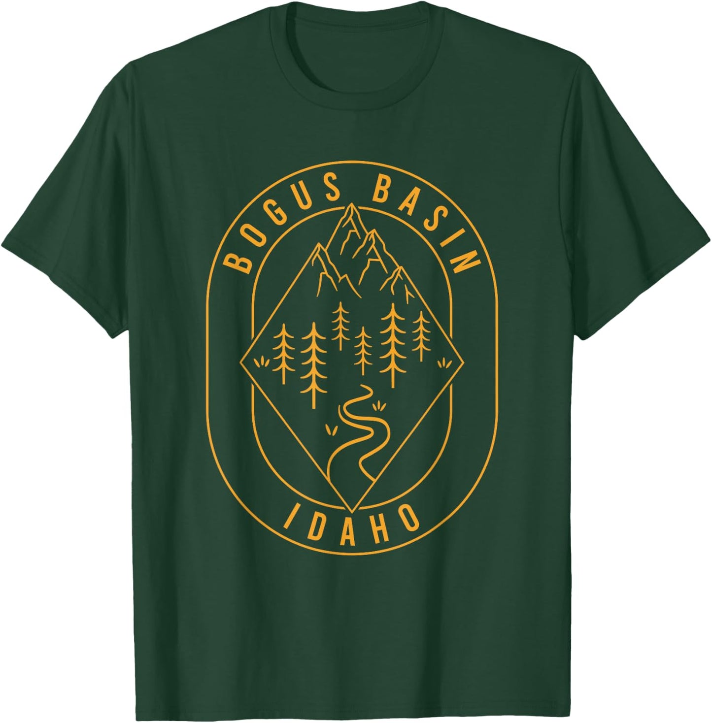 Bogus Basin Mountains Idaho Hiking Outdoors Minimal T-Shirt - T-Shirt | Forest