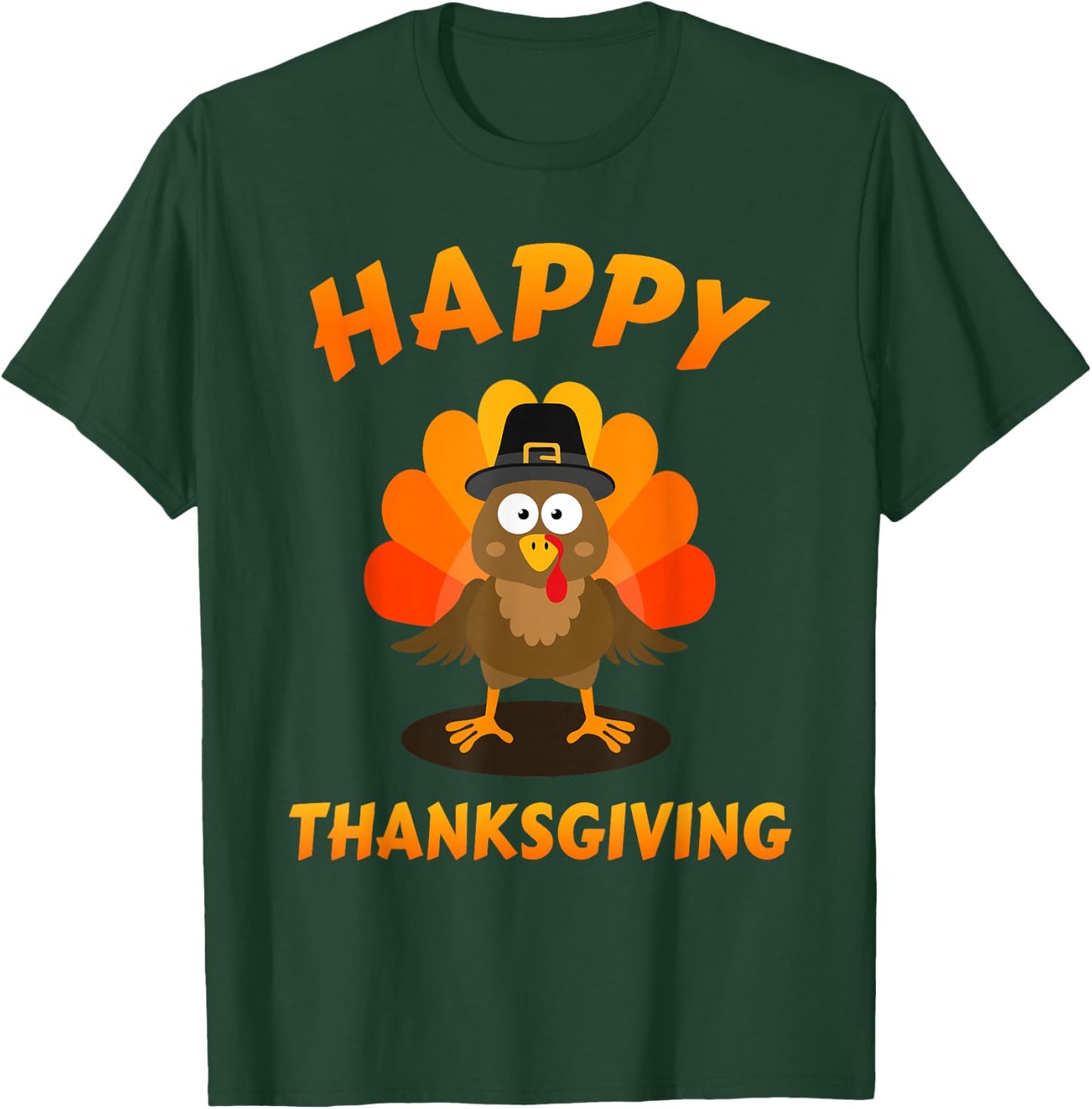 Happy thanksgiving with cute turkey for holiday season T-Shirt - T-Shirt | Forest