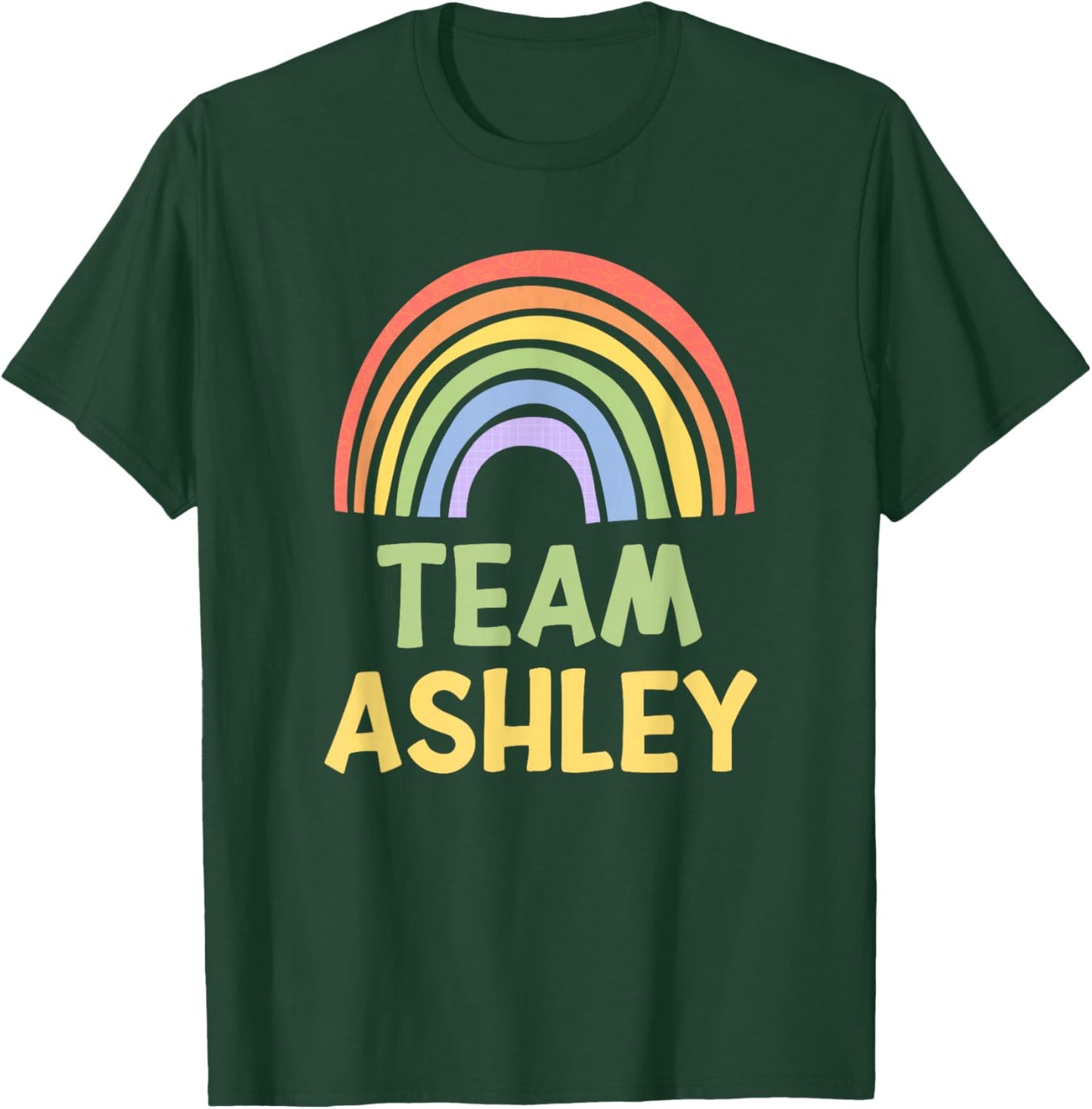 Happy Colorful Team Ashley Rainbow Pride Green Yellow T-Shirt - T-Shirt | Forest