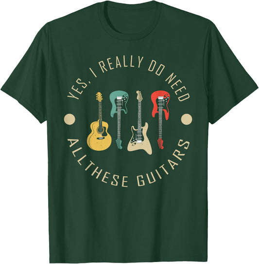 Funny Guitar Player Graphic and Men Guitarist T-Shirt - T-Shirt | Forest