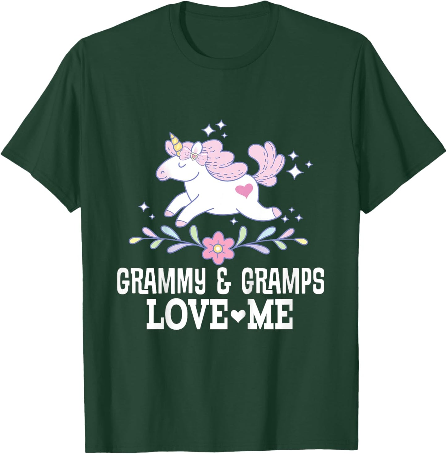 Grammy and Gramps Love Me Grandchild Unicorn T-Shirt - T-Shirt | Forest