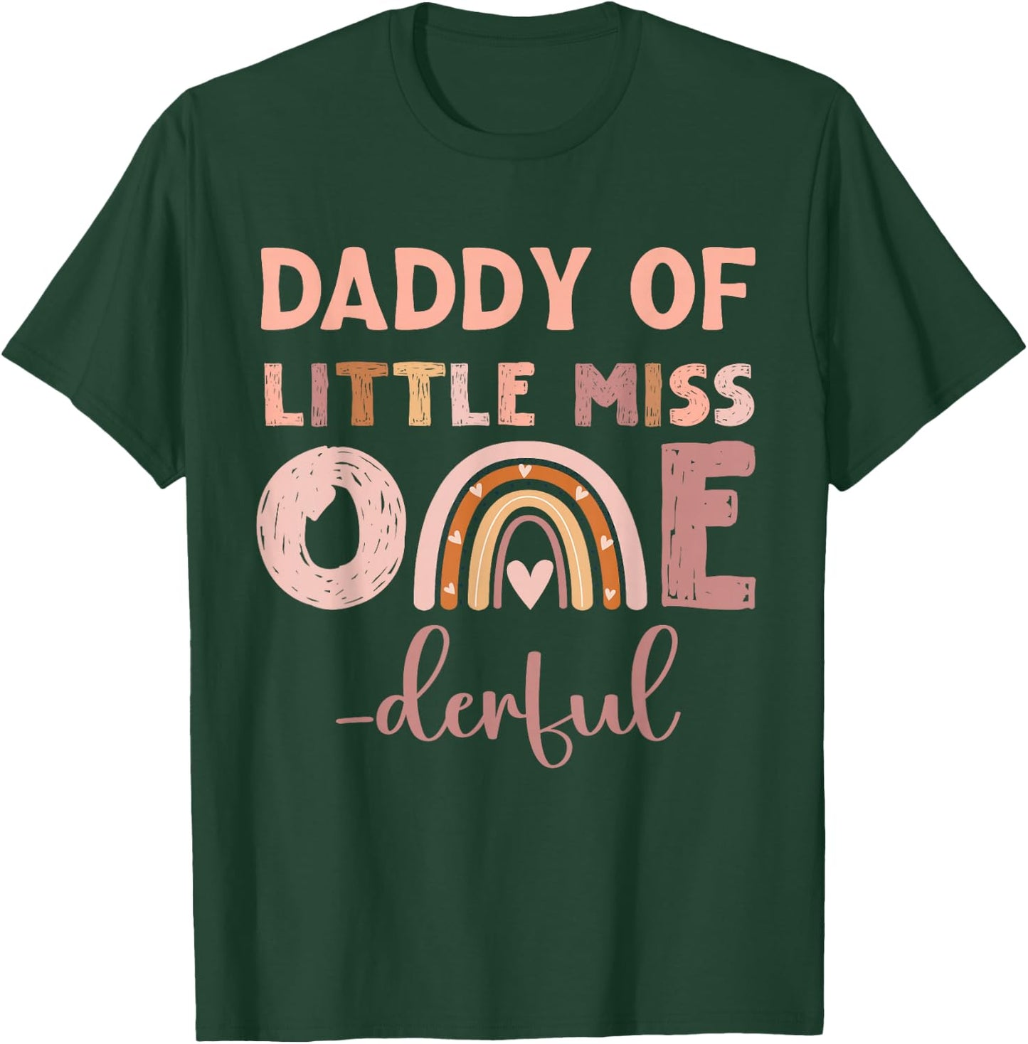 Boho Daddy of Miss Onederful 1st Birthday Girl Cute Small T-Shirt - T-Shirt | Forest