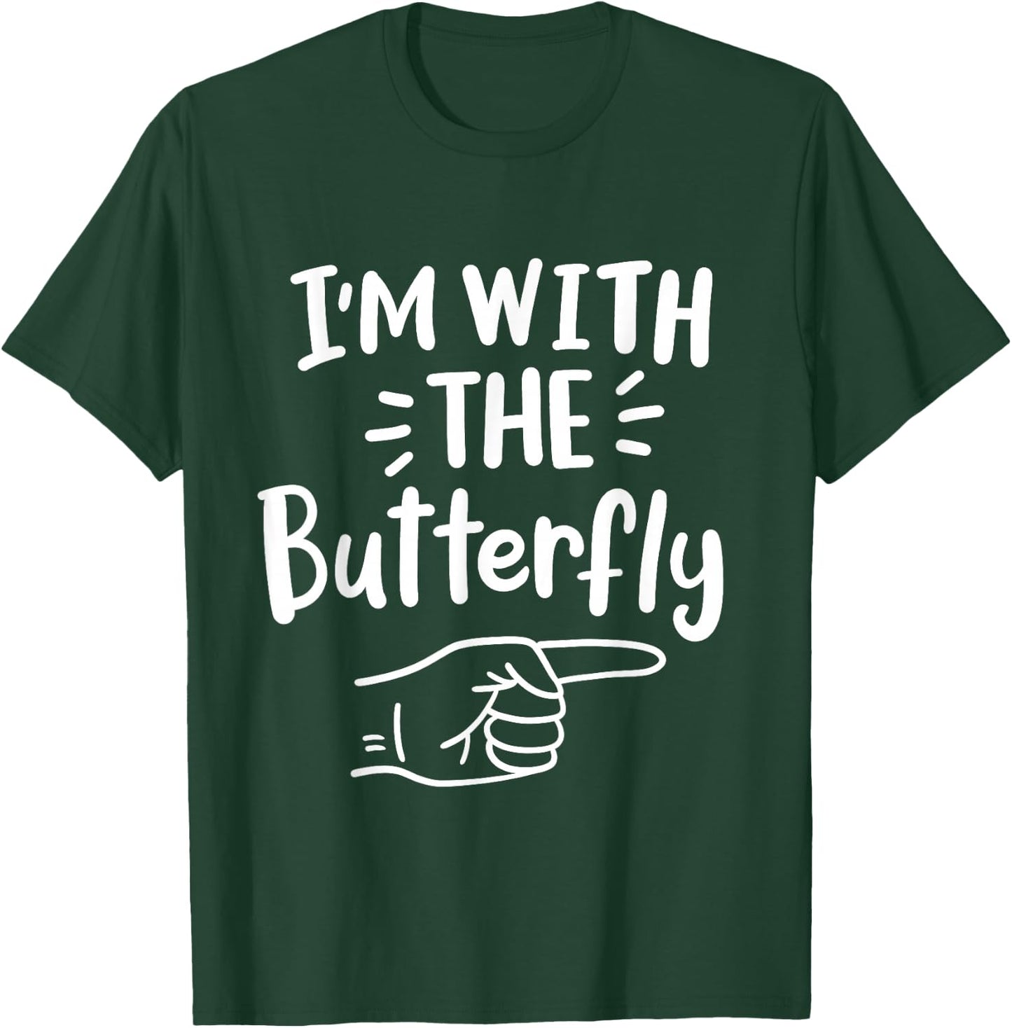 I'm With The Butterfly Halloween Costume Party Couples T-Shirt - T-Shirt | Forest