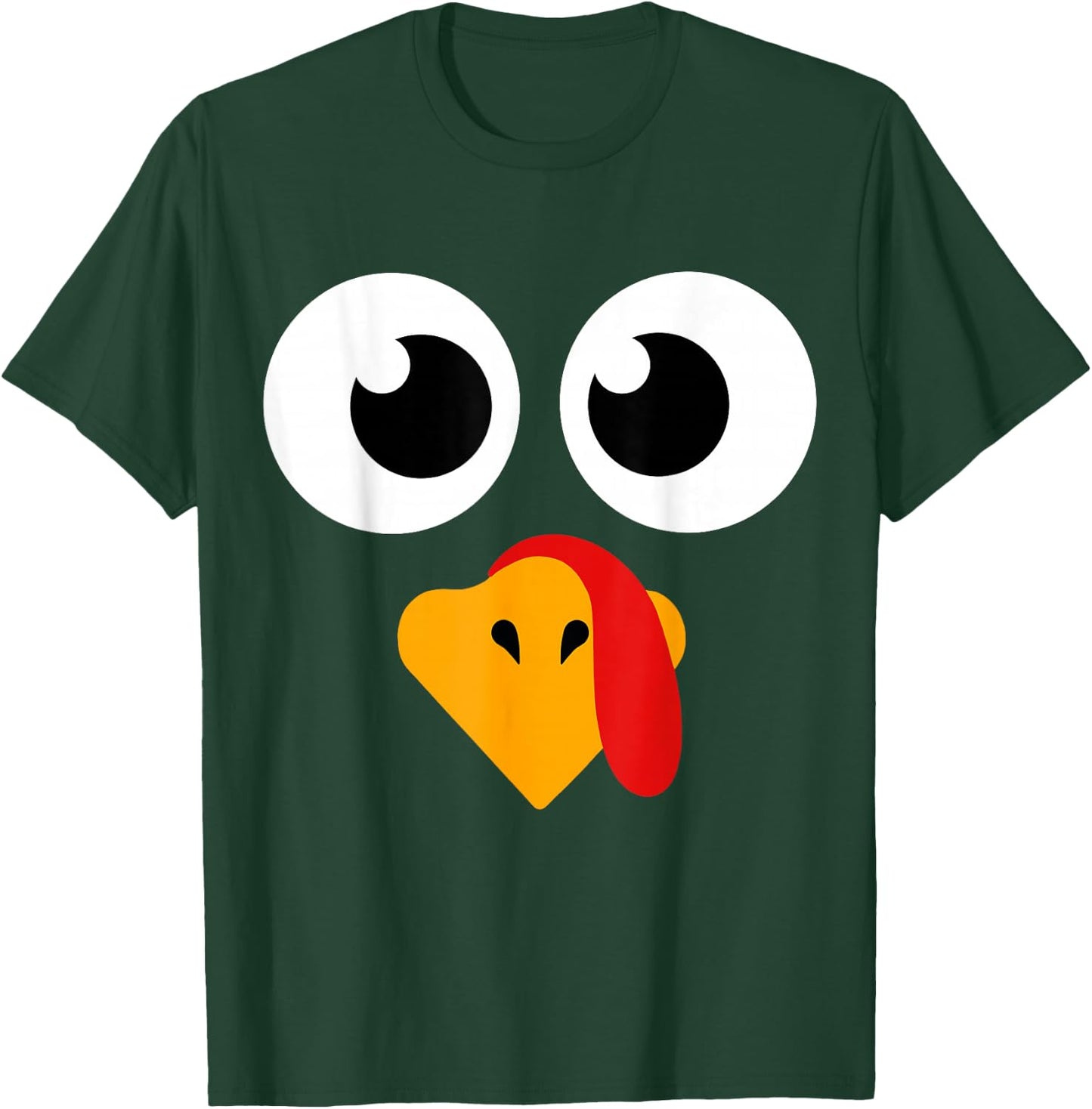 Thanksgiving Shirts Turkey Face Women Kids Men Boys Girls T-Shirt - T-Shirt | Forest