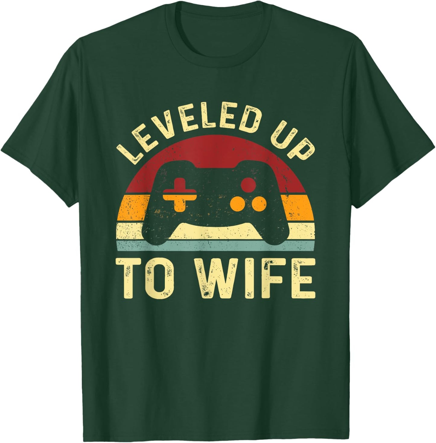 Leveled up To Wife - Newlywed Bride - Just Married Couple T-Shirt - T-Shirt | Forest