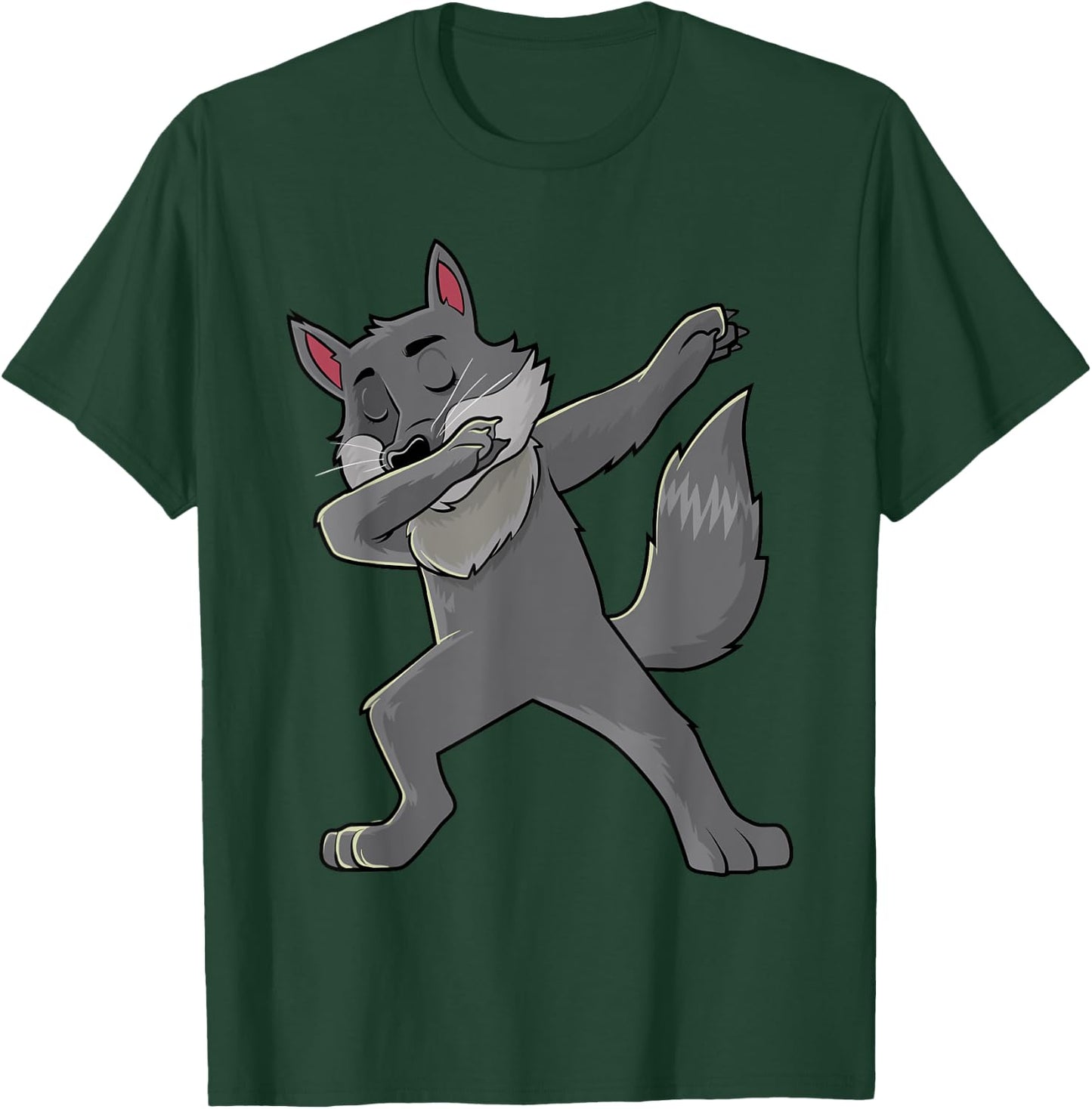 Dabbing Wolf Wolves Animal Lover Men Women Kids T-Shirt - T-Shirt | Forest